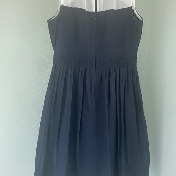 Loft Navy dress with sheer top A line size 4 - Picture 2 of 6